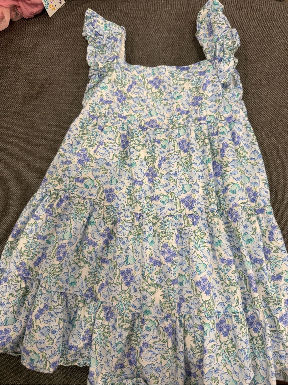 Janie and Jack Blue Floral Sundress with Ruffled Straps